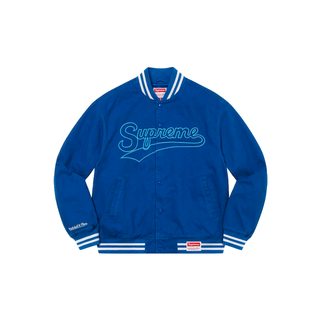 Supreme Mitchell & Ness Doughboy Twill Varsity Jacket 'Blue' – The