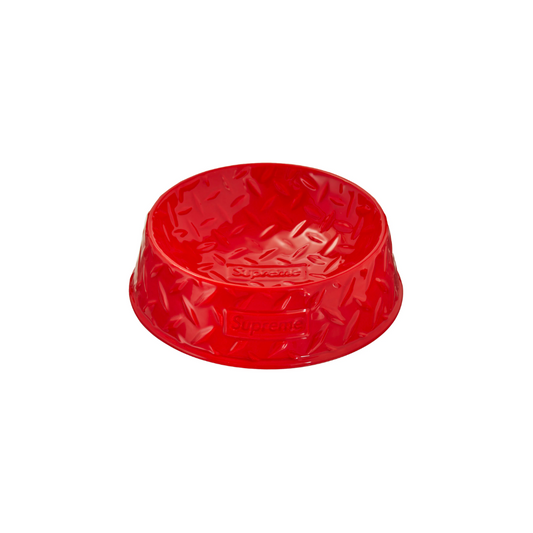 Supreme Diamond Plate Dog Bowl 'Red'