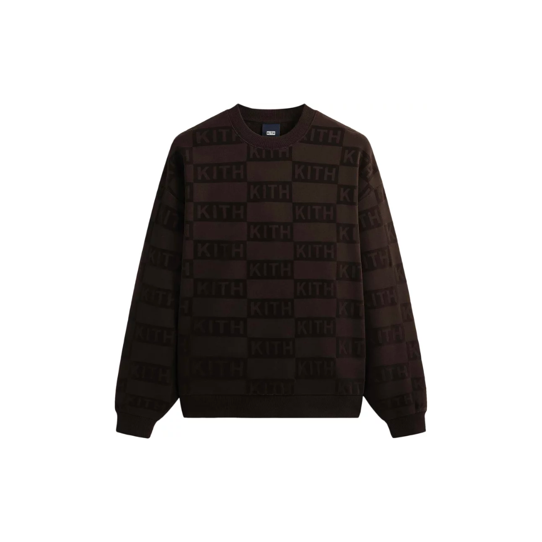 Kith Flocked Monogram Nelson Crewneck 'Black'