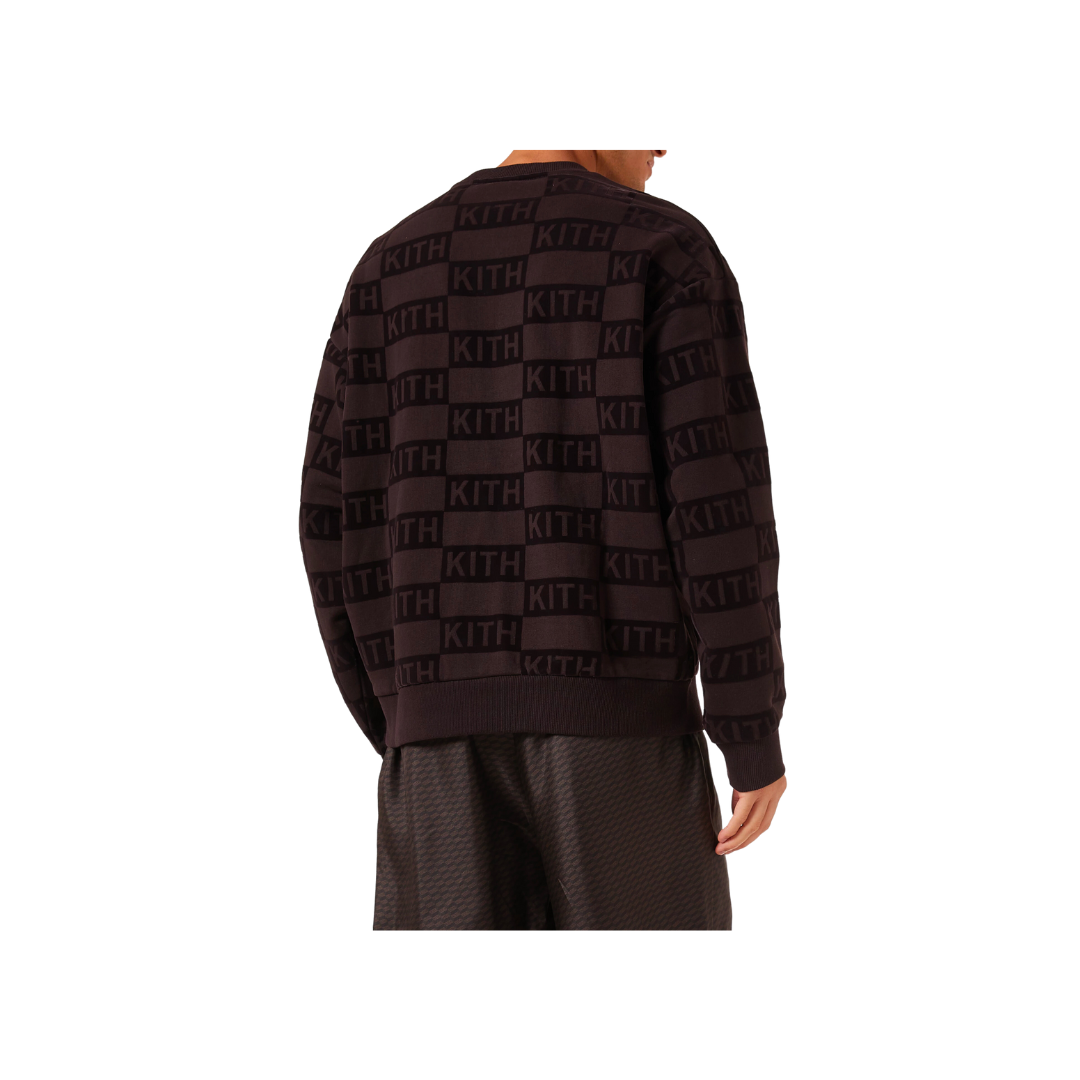 Kith Flocked Monogram Nelson Crewneck 'Black'