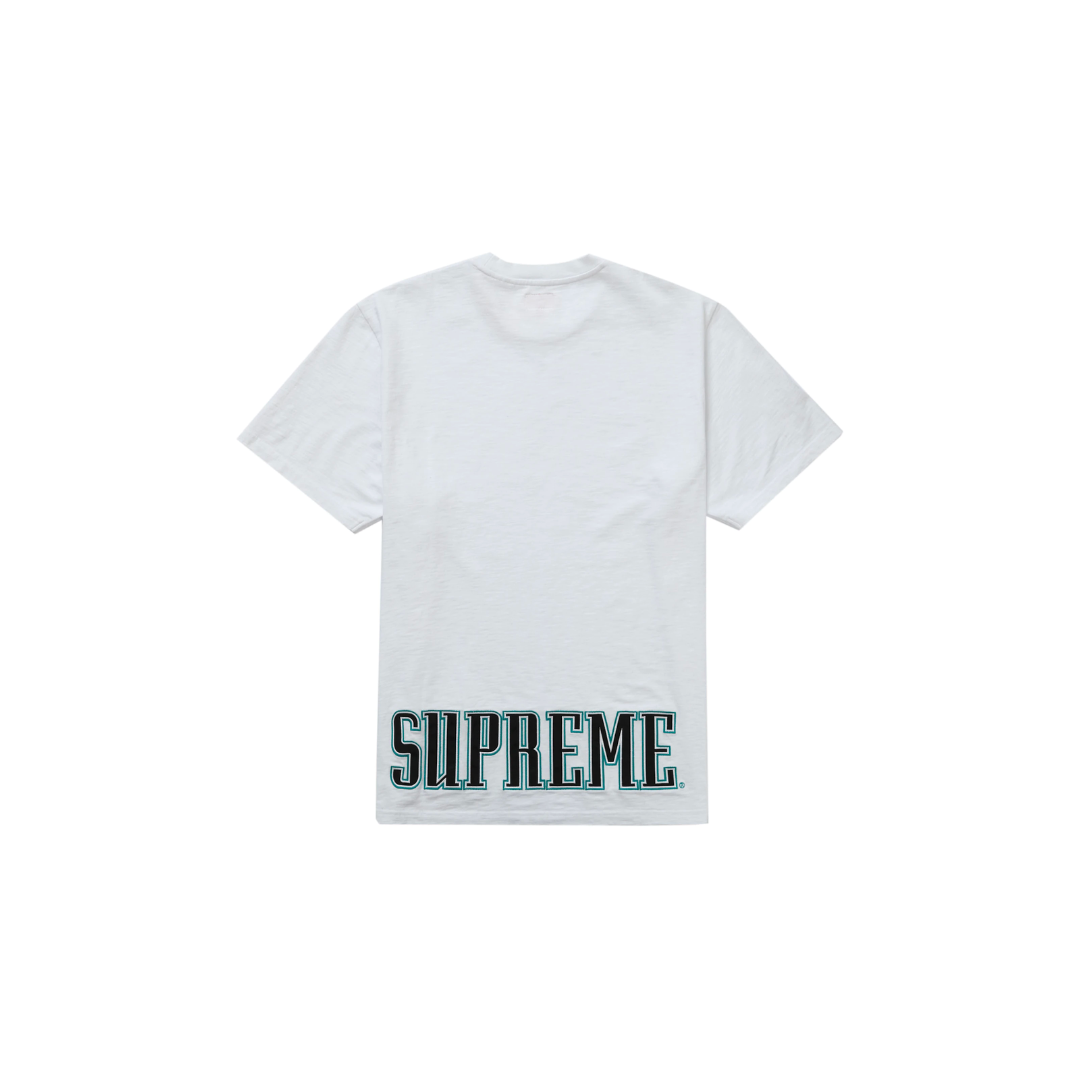 Supreme Contrast Appliqué Short-Sleeve Top ‘White’